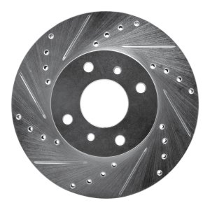Infiniti G20 Brake Rotor (1) - Front Left - R1 Concepts - Drilled & Slotted - Silver - `93-`06